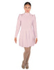 Solid Lycra LS TNeck Leotard with Attached Pleated Skirt and Peplum