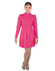 Solid Lycra LS TNeck Leotard with Attached Pleated Skirt and Peplum