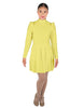 Solid Lycra LS TNeck Leotard with Attached Pleated Skirt and Peplum