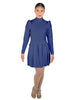Solid Lycra LS TNeck Leotard with Attached Pleated Skirt and Peplum