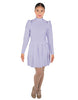 Solid Lycra LS TNeck Leotard with Attached Pleated Skirt and Peplum