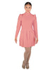 Solid Lycra LS TNeck Leotard with Attached Pleated Skirt and Peplum