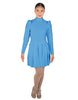 Solid Lycra LS TNeck Leotard with Attached Pleated Skirt and Peplum