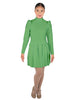 Solid Lycra LS TNeck Leotard with Attached Pleated Skirt and Peplum