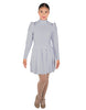Solid Lycra LS TNeck Leotard with Attached Pleated Skirt and Peplum