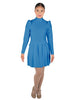 Solid Lycra LS TNeck Leotard with Attached Pleated Skirt and Peplum