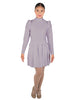 Solid Lycra LS TNeck Leotard with Attached Pleated Skirt and Peplum
