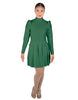 Solid Lycra LS TNeck Leotard with Attached Pleated Skirt and Peplum