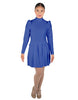 Solid Lycra LS TNeck Leotard with Attached Pleated Skirt and Peplum