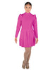 Solid Lycra LS TNeck Leotard with Attached Pleated Skirt and Peplum