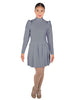 Solid Lycra LS TNeck Leotard with Attached Pleated Skirt and Peplum