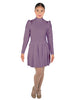 Solid Lycra LS TNeck Leotard with Attached Pleated Skirt and Peplum