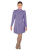 Solid Lycra LS TNeck Leotard with Attached Pleated Skirt and Peplum
