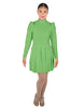 Solid Lycra LS TNeck Leotard with Attached Pleated Skirt and Peplum