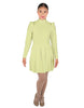 Solid Lycra LS TNeck Leotard with Attached Pleated Skirt and Peplum