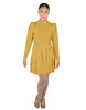 Solid Lycra LS TNeck Leotard with Attached Pleated Skirt and Peplum