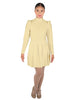 Solid Lycra LS TNeck Leotard with Attached Pleated Skirt and Peplum