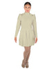 Solid Lycra LS TNeck Leotard with Attached Pleated Skirt and Peplum