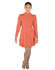 Solid Lycra LS TNeck Leotard with Attached Pleated Skirt and Peplum