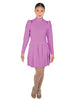 Solid Lycra LS TNeck Leotard with Attached Pleated Skirt and Peplum