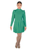 Solid Lycra LS TNeck Leotard with Attached Pleated Skirt and Peplum
