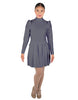 Solid Lycra LS TNeck Leotard with Attached Pleated Skirt and Peplum