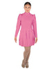 Solid Lycra LS TNeck Leotard with Attached Pleated Skirt and Peplum