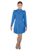 Solid Lycra LS TNeck Leotard with Attached Pleated Skirt and Peplum