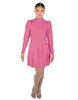 Solid Lycra LS TNeck Leotard with Attached Pleated Skirt and Peplum