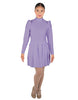 Solid Lycra LS TNeck Leotard with Attached Pleated Skirt and Peplum