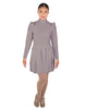 Solid Lycra LS TNeck Leotard with Attached Pleated Skirt and Peplum