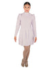 Solid Lycra LS TNeck Leotard with Attached Pleated Skirt and Peplum