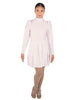 Solid Lycra LS TNeck Biketard with Attached Pleated Skirt and Peplum