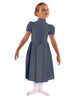Solid Lycra T Neck Puff Sleeve Dress Below Knee Zipper back