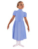 Solid Lycra T Neck Puff Sleeve Dress Below Knee Zipper back