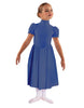 Solid Lycra T Neck Puff Sleeve Dress Below Knee Zipper back