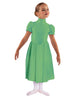 Solid Lycra T Neck Puff Sleeve Dress Below Knee Zipper back