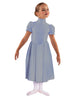 Solid Lycra T Neck Puff Sleeve Dress Below Knee Zipper back