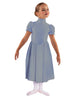 Solid Lycra T Neck Puff Sleeve Dress Below Knee Zipper back