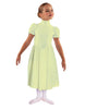 Solid Lycra T Neck Puff Sleeve Dress Below Knee Zipper back