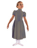 Solid Lycra T Neck Puff Sleeve Dress Below Knee Zipper back