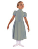 Solid Lycra T Neck Puff Sleeve Dress Below Knee Zipper back