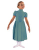 Solid Lycra T Neck Puff Sleeve Dress Below Knee Zipper back