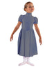 Solid Lycra T Neck Puff Sleeve Dress Below Knee Zipper back
