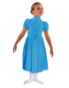 Solid Lycra T Neck Puff Sleeve Dress Below Knee Zipper back