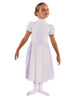 Solid Lycra T Neck Puff Sleeve Dress Below Knee Zipper back