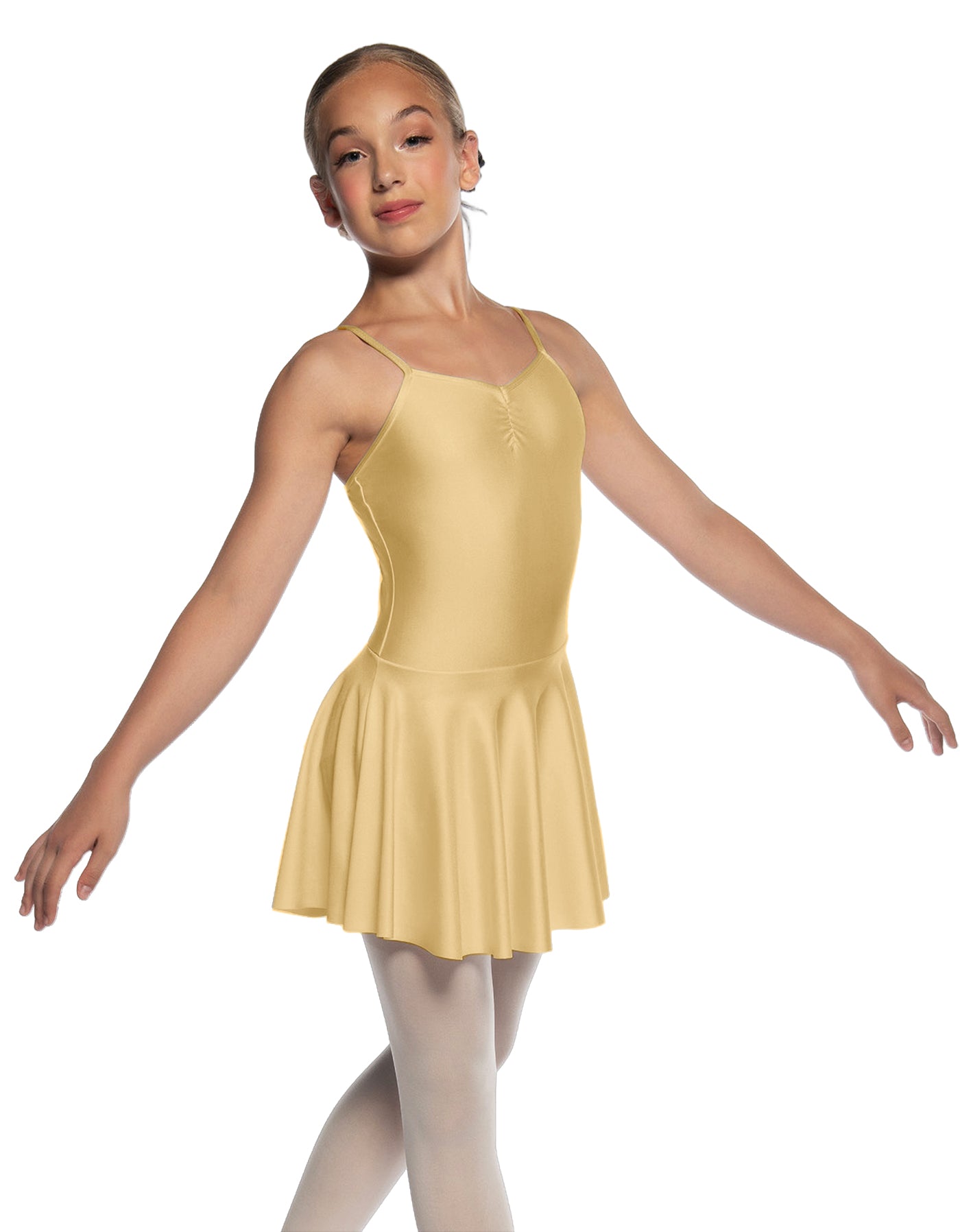 Solid Lycra Camisole Dress with Pinch