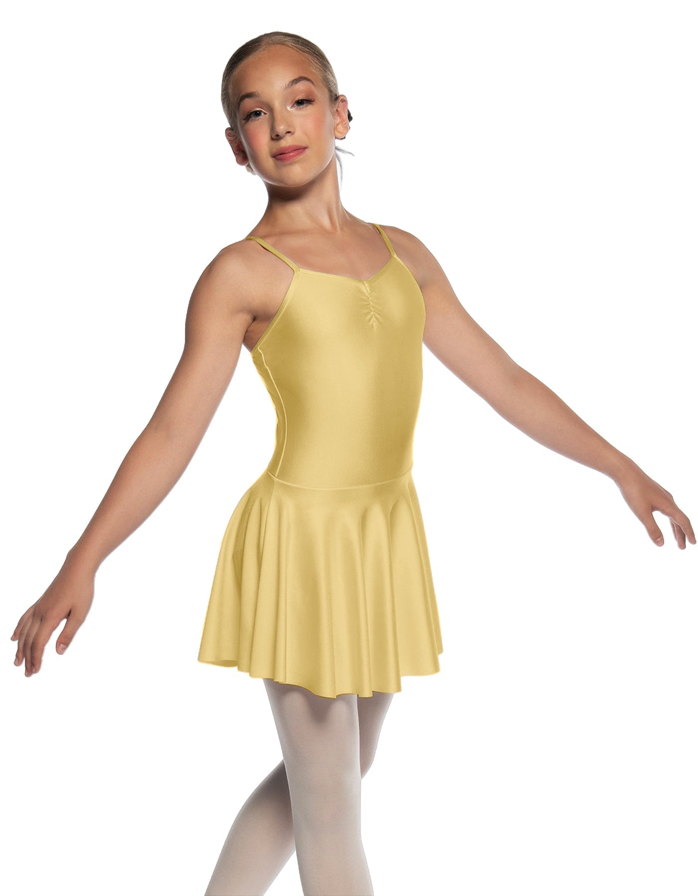 Solid Lycra Camisole Dress with Pinch