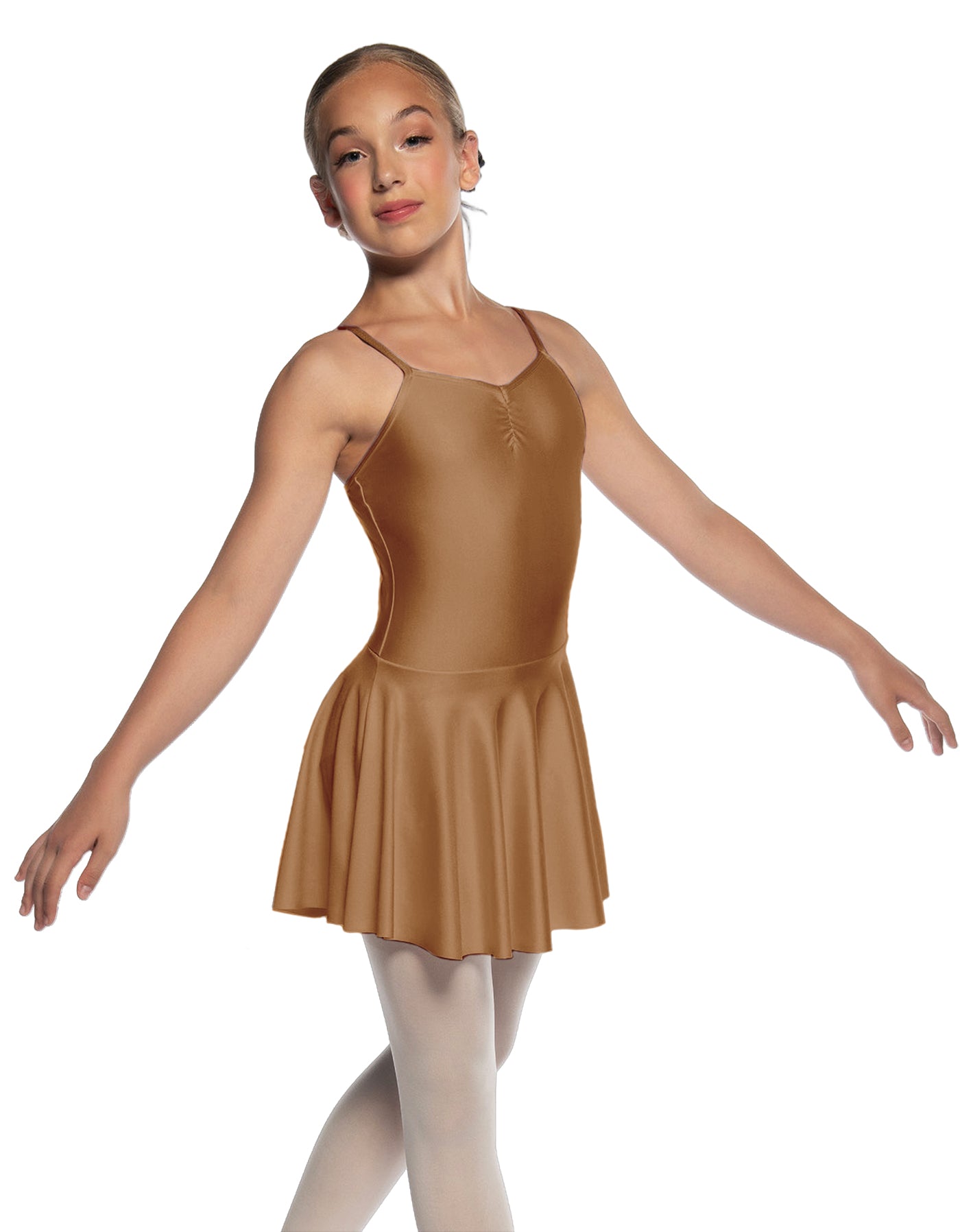 Solid Lycra Camisole Dress with Pinch
