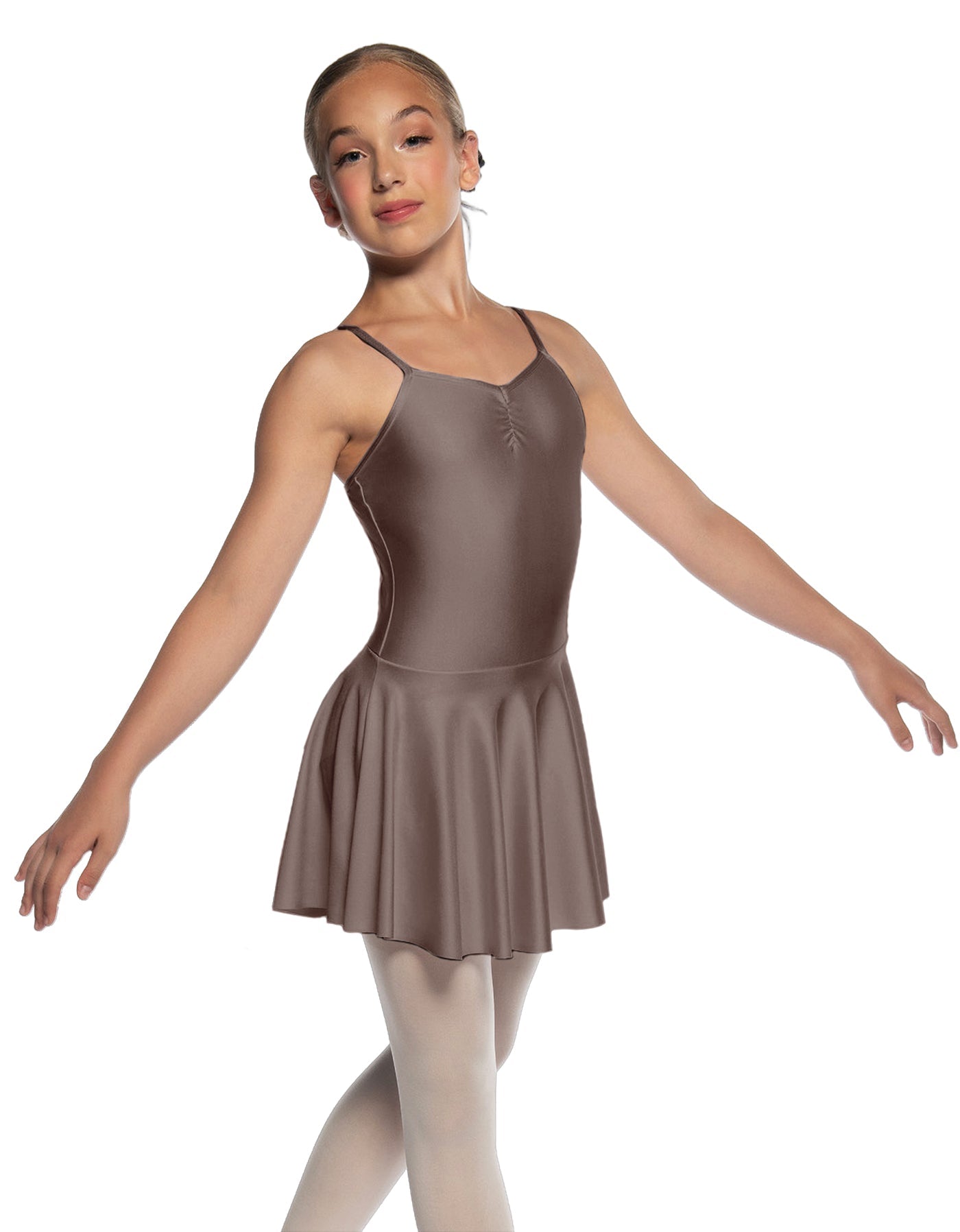 Solid Lycra Camisole Dress with Pinch